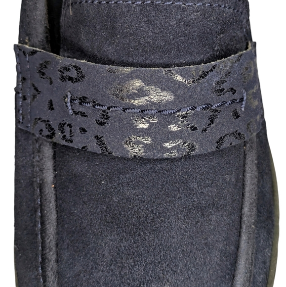 CLARKS FASHIONABLE ON TREND SUEDE CHUNKY NAVY BLUE LOAFERS WOMEN'S SZ 11 - Picture 6 of 9